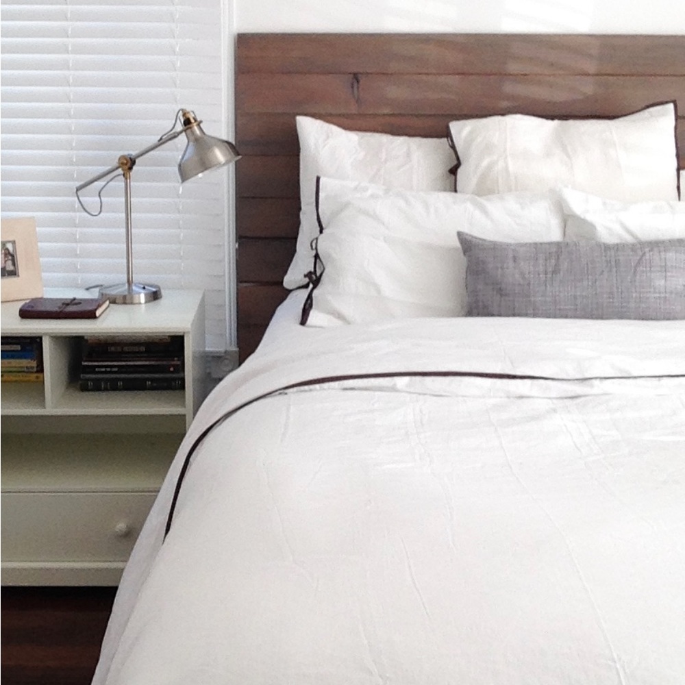 West Elm European Flax Linen contrast Edge Duvet Cover & Shams